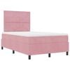 vidaXL LED Boxspringbett mit Matratze Rosa 120 x 190 cm Stoff