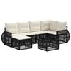 vidaXL Gartensofa-set 7 stk. Schwarz und Cremewei&szlig; Poly-Rattan