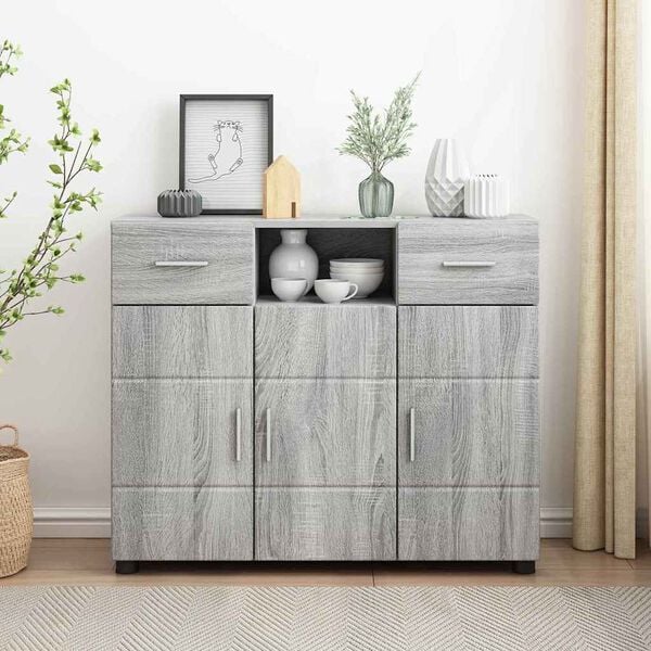 vidaXL Holzschrank Graues Sonoma 88,5 x 30,5 x 73 cm Holzwerkstoff