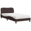 vidaXL Bett mit Matratze "Hvar" Dunkelbraun 100x200 cm Stoff