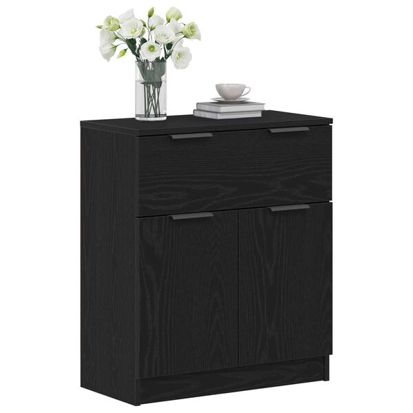 vidaXL Sideboard Schwarz Eichen-Optik 60 x 30 x 70 cm Holzwerkstoff