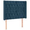 vidaXL Kopfteil mit Ohren Dunkelblau 93x16x118/128 cm Samt
