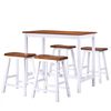 vidaXL Bartisch- und Hocker-Set 5-tlg. Massivholz
