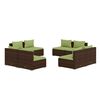 vidaXL 8-tlg. Garten-Lounge-Set mit Kissen Poly Rattan Braun