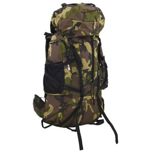 vidaXL Wanderrucksack Gr&uuml;n Tarnfarben 60 L Oxford-Gewebe