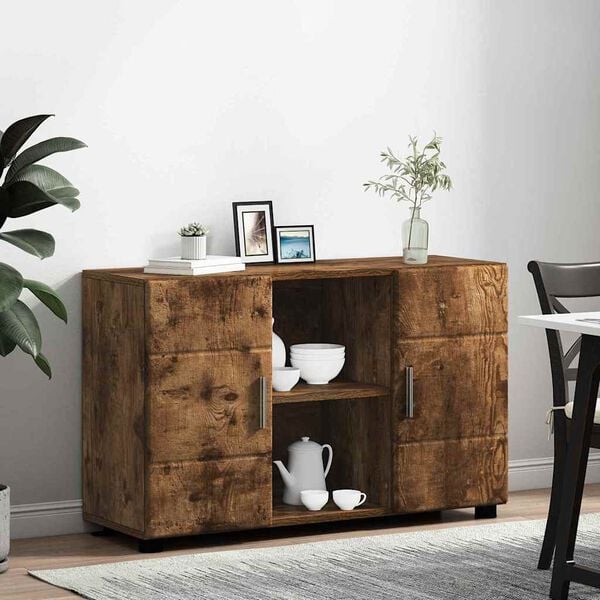 vidaXL Sideboard Ger&auml;ucherte Eiche 88,5 x 30,5 x 55,5 cm Holzwerkstoff