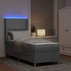 vidaXL Boxspringbett mit Matratze mit LED Hellgrau 80 x 200 cm Stoff