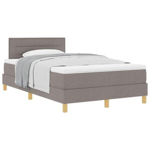 vidaXL Boxspringbett mit Matratze Taupe 120 x 190 cm Stoff