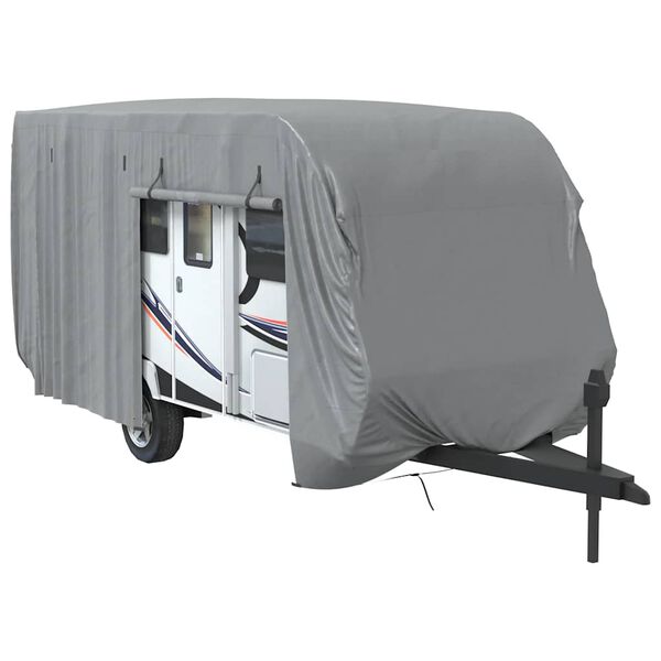vidaXL Schutzh&uuml;lle f&uuml;r Wohnwagen Grau 550x250x220 cm Vliesstoff