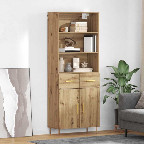 vidaXL Highboard Artisan-Eiche 69,5 x 34 x 180 cm Holzwerkstoff