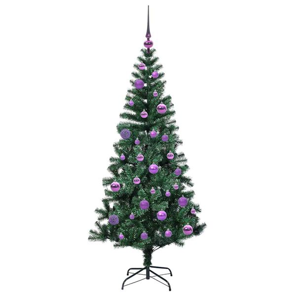 vidaXL Künstlicher vorbeleuchteter Weihnachtsbaum Grün 150 cm
