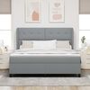 vidaXL Boxspringbett mit Matratze Hellgrau 180 x 200 cm Stoff