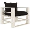 vidaXL 6-tlg. Garten-Lounge-Set Paletten mit Kissen in Schwarz Holz