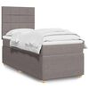 vidaXL Boxspringbett mit Matratze Taupe 100x200 cm Stoff