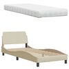vidaXL Bett mit Matratze Creme 80x200 cm Stoff