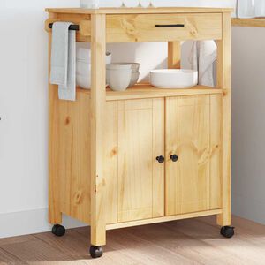 vidaXL K&uuml;chenwagen MONZA 60x40x88,5 cm Massivholz Kiefer