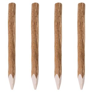 vidaXL Zaunpfosten mit Spitzen Enden 4 Stk. Haselholz 90 cm