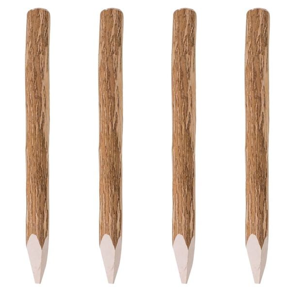 vidaXL Zaunpfosten mit Spitzen Enden 4 Stk. Haselholz 90 cm