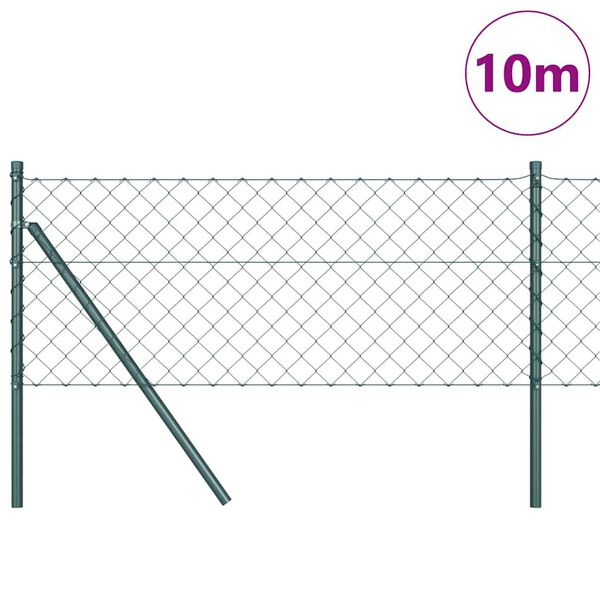 vidaXL Zaunpfosten Grün 10 x 0,4 m (60 x 60 mm Maschen) Stahl und PVC