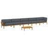 vidaXL Sofa Set mit Kissen Uni 6 pcs Anthrazit Massivholz Akazie