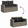 vidaXL Gartensofa-set mit Kissen 13 pcs Grau Poly-Rattan