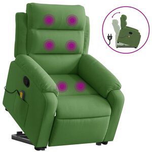 vidaXL Massagesessel mit Aufstehhilfe Hellgr&uuml;n Samt