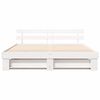 vidaXL Bettrahmen mit Kopfteil Wei&szlig; 200 x 200 cm Massives Kiefernholz