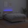 vidaXL Boxspringbett mit Matratze & LED Cappuccino-Braun 120x190 cm