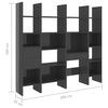 vidaXL 4-tlg. B&uuml;cherregal-Set Hochglanz-Grau Holzwerkstoff