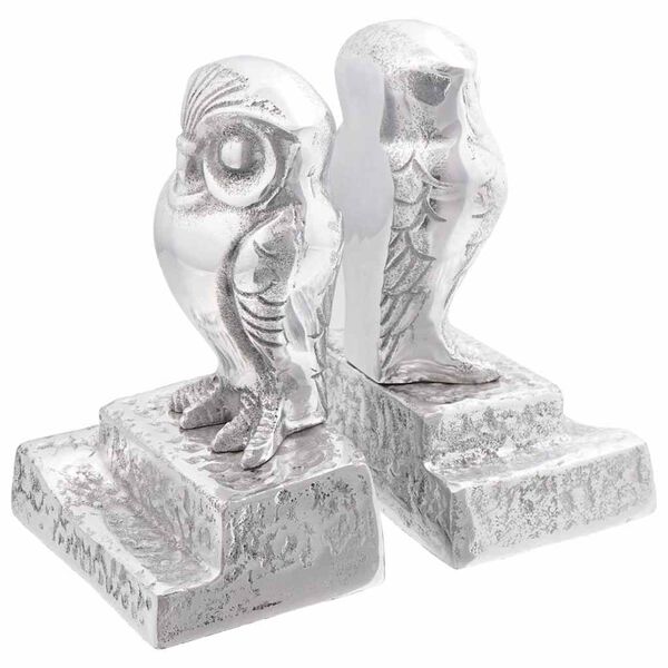 vidaXL Buchstützen 2 pcs Silber 12 x 9 x 19 cm Aluminium