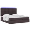 vidaXL Ottoman-Bett mit Matratze & LEDs Dunkelbraun 180x200 cm Stoff