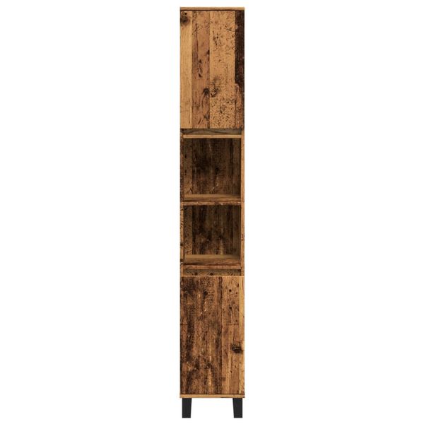 vidaXL Badschrank Altholz-Optik 30x30x190 cm Holzwerkstoff