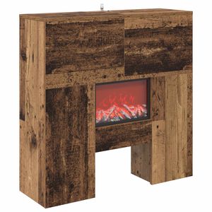 vidaXL Elektrokamin Altholz 75 x 24,5 x 75 cm Holzwerkstoff