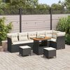 vidaXL Garten-Sofa-Set mit Kissen mit Speicher 9 pcs Schwarz und Creme