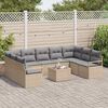 vidaXL Sofa Set mit Kissen 10 pcs Beige Poly Rattan