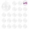 vidaXL Weihnachtskugel-Set 25 stk. LEDs Transparent &Oslash; 8 cm Kunststoff
