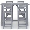 vidaXL 5-tlg. Garten-Bar-Set Grau Massivholz Akazie