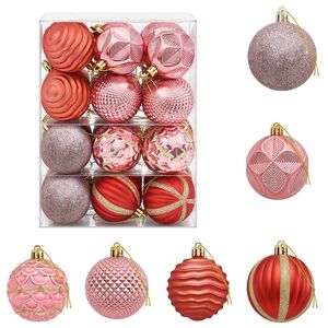 vidaXL Weihnachtskugelset 36 stk. Rosa und Ros&eacute; Durchmesser 6 cm