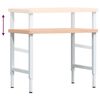 vidaXL Werkbank 100x60x(73-99,5) cm Massivholz Buche Rechteckig