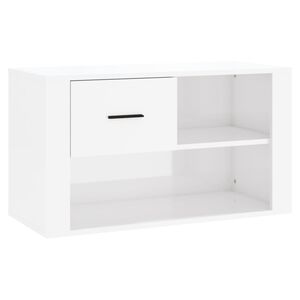 vidaXL Schuhschrank Hochglanz-Wei&szlig; 80x35x45 cm Holzwerkstoff
