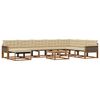 vidaXL Outdoor-Sofagarnitur 9 pcs Natur und Beige Massivholz Akazie