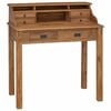 vidaXL Schreibtisch Natur 89,5 x 49,5 x 100 cm Massivholz Teak