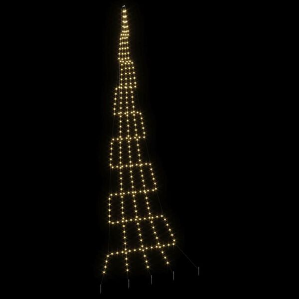 vidaXL LED Weihnachtsbaum mit Erdspießen Warmes Weiß 500 cm Metall