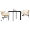 vidaXL Garten Essgruppe 3 pcs Braun Poly-Rattan