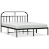 vidaXL Bettgestell mit Kopfteil Metall Schwarz 140x200 cm