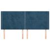 vidaXL Kopfteil mit Ohren Dunkelblau 203x16x118/128 cm Samt