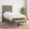 vidaXL Boxspringbett mit Matratze Taupe 80x200 cm Stoff