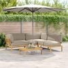 vidaXL Sofa Set mit Kissen Uni 4 pcs Taupe Massivholz Akazie