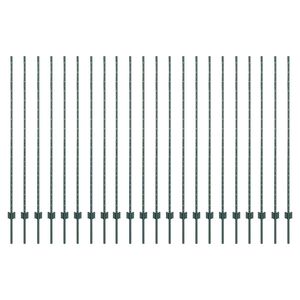 vidaXL Eingebetteter Zaunpfosten 22 Stk. Gr&uuml;n 200 cm