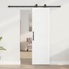 vidaXL Schiebet&uuml;r Wei&szlig; und Schwarz 61 x 198,5 cm Massives Kiefernholz